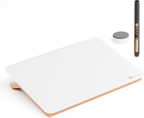 Glass desk whiteboard with stand