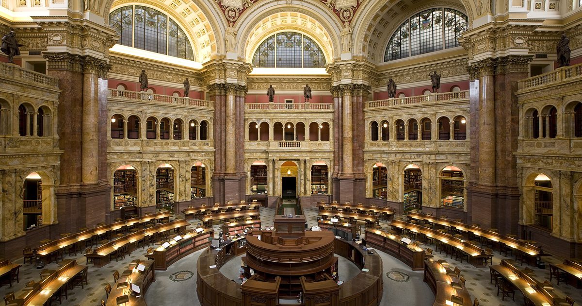 The main reading room of the Library of Congress