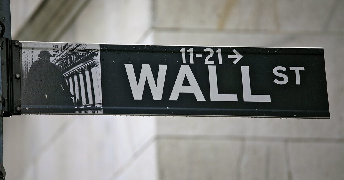 A Wall Street street sign in Lower Manhattan, New York