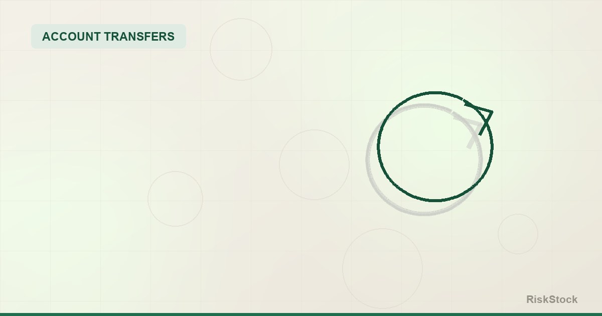 Documents and a laptop showing a brokerage account transfer form