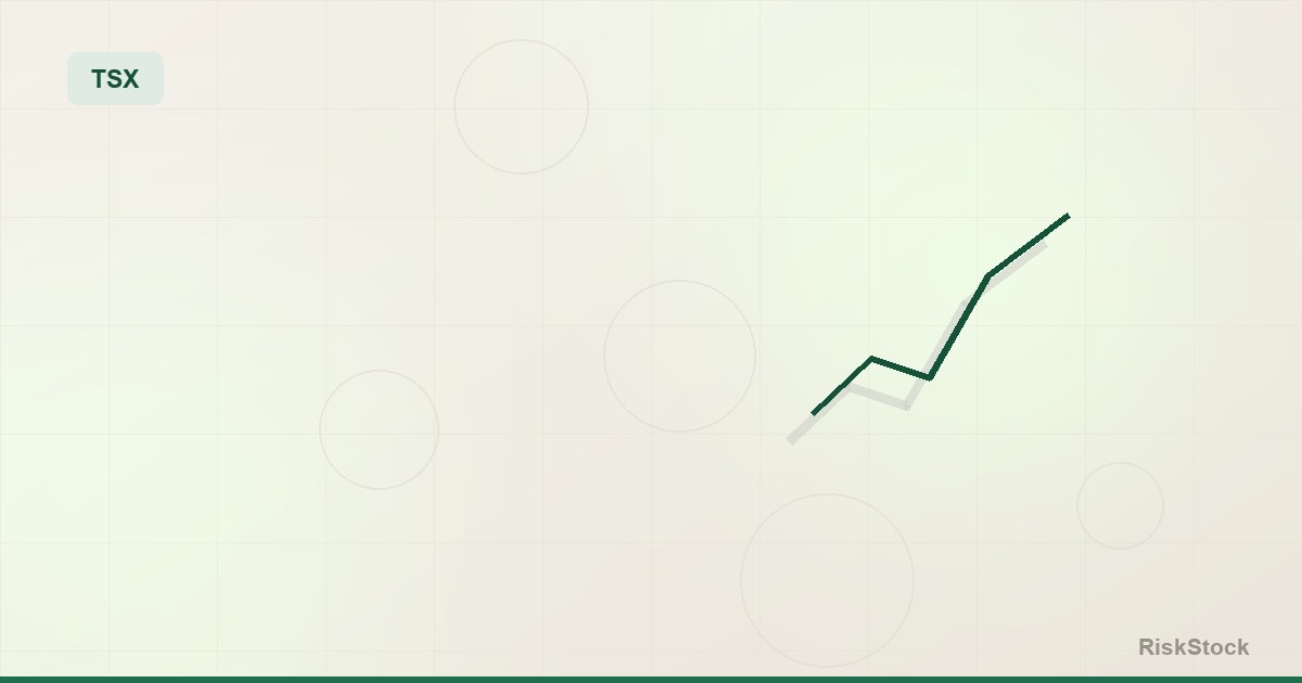 A chart of the S&P/TSX Composite hitting a record high led by energy and materials
