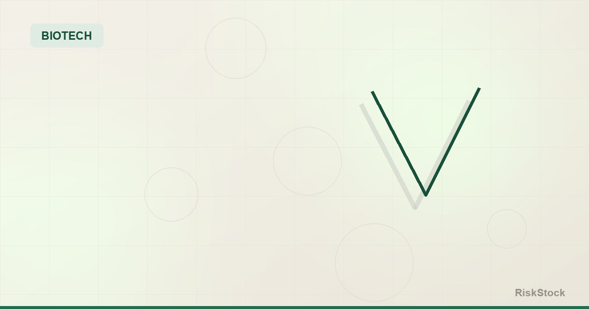 Laboratory vials beside a sharply rising stock chart