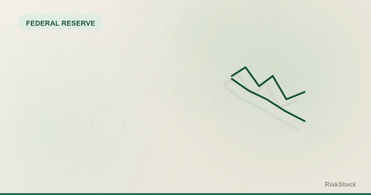 A Federal Reserve podium with a fading projection line behind it